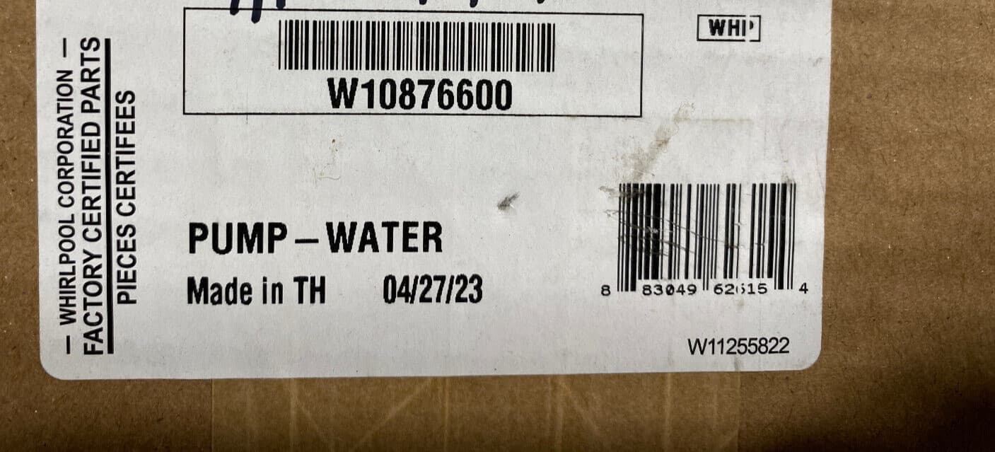 New Genuine OEM Whirlpool Washer Pump-Water W10876600 — thumbnail 11