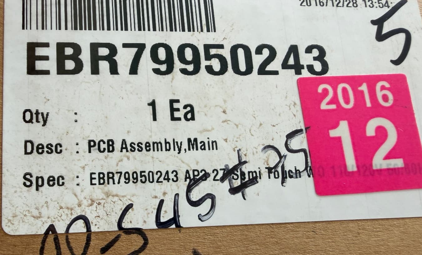 EBR79950243 OEM LG Washer Main Power Control Board Assembly  Genuine New — thumbnail 4