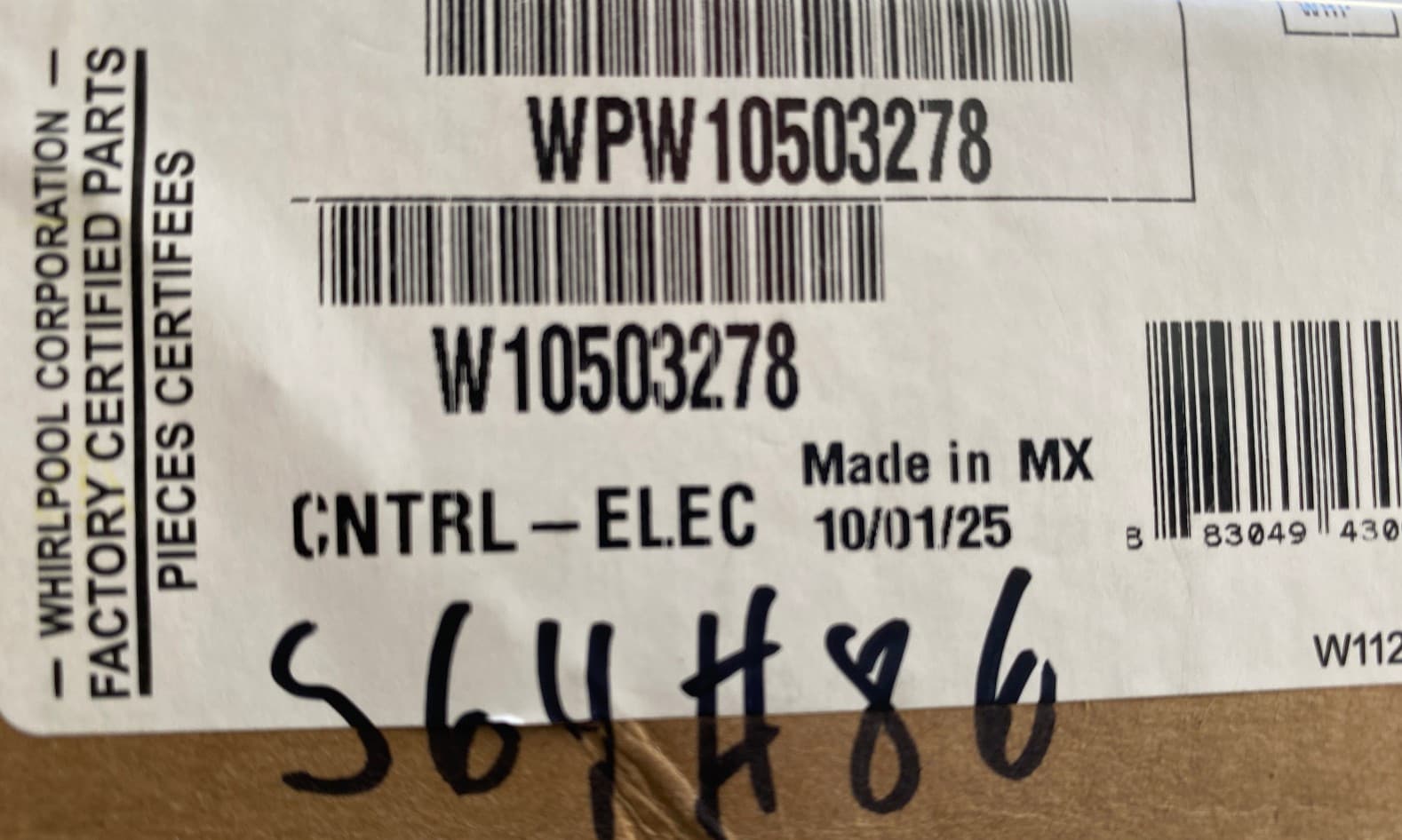W10503278 OEM Whirlpool Refrigerator Control Board New Genuine — thumbnail 4